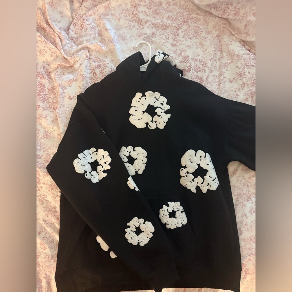 Black and White Denim Tears Hoodie